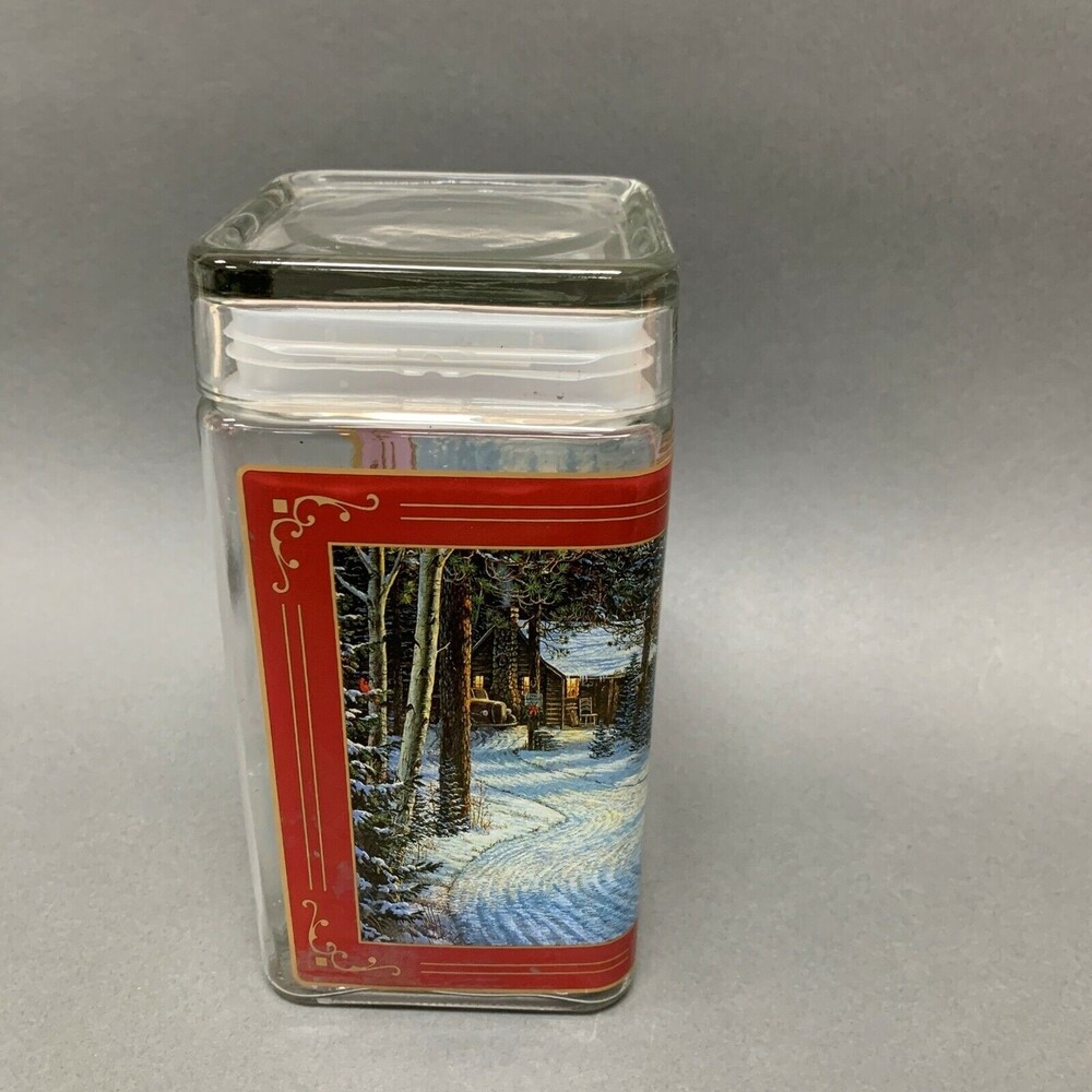 Sam Timm Empty Glass Storage Container Jar Holiday Sleigh Ride - Picture 4 of 7
